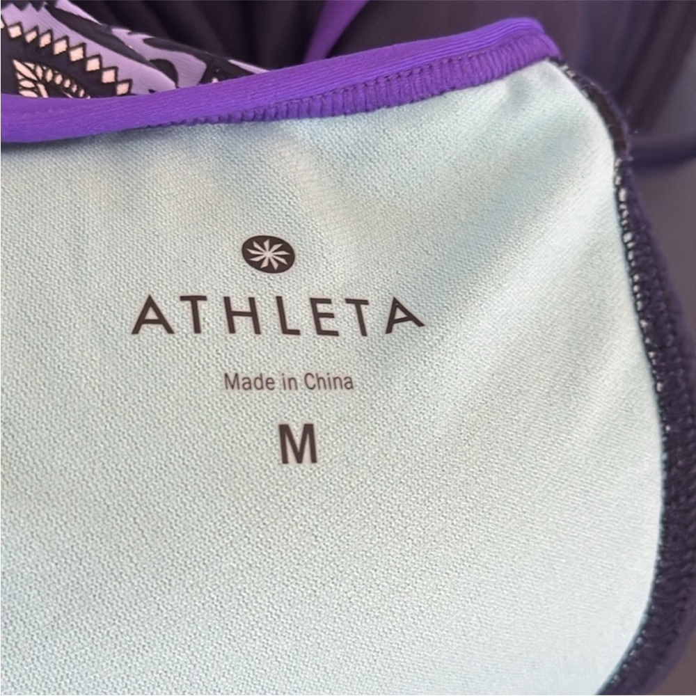 Athleta Tankini Swim Top Women's M Purple Blue Padded Bra - Picture 5 of 6